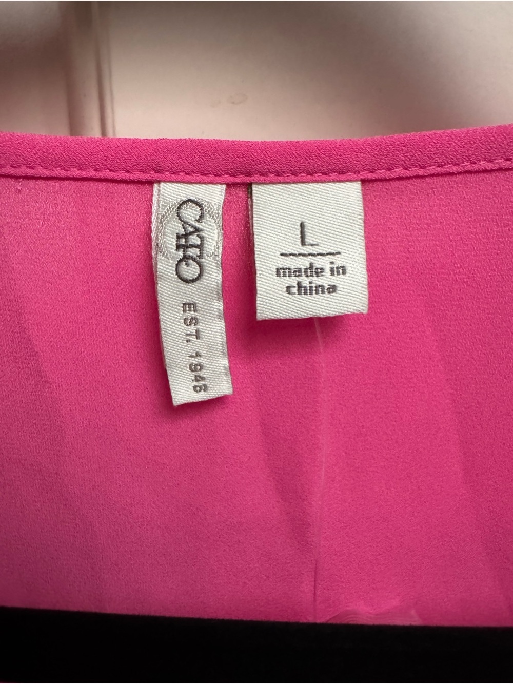 Cato Hot Pink V-Neck Blouse with Feather Cuffs - Picture 2 of 7